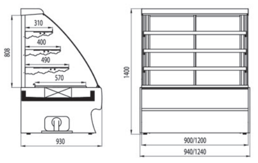 Витрина кондитерская Cryspi Elegia Premium K 1240