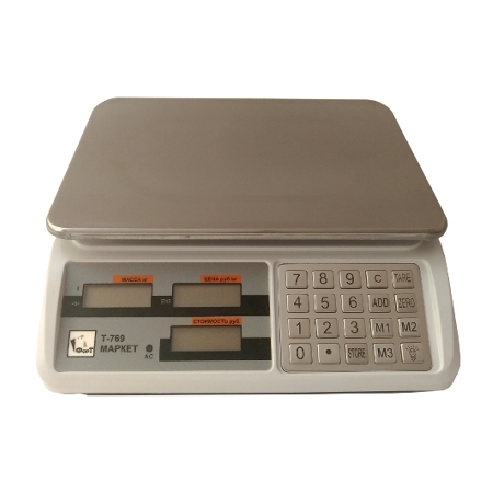 Весы товарные Форт 769 (15; 2) LCD Маркет (330х115х340 мм, платформа 230х330 мм, без стойки)