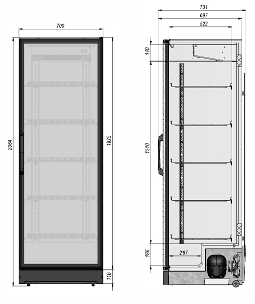 Холодильный шкаф Briskly 7 AD (белый внутр. кабинет)