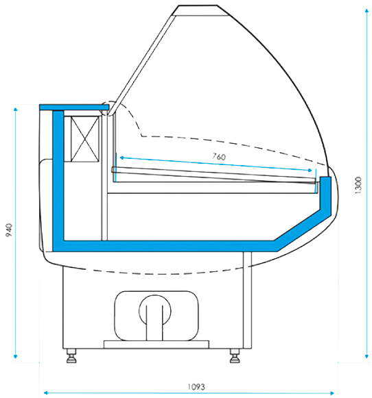 Морозильная витрина Cryspi ВПН 0,42-0,85 (Gamma-2 М 1200) (RAL 9010 всё белое)