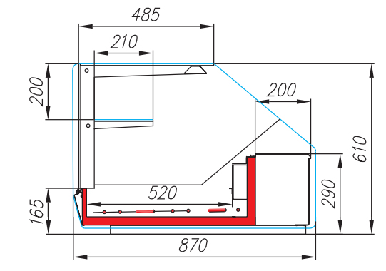 Тепловая витрина Полюс AC87 SH 1,0-11