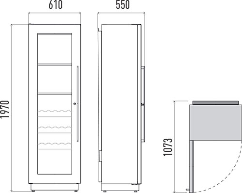 Двухзонный винный шкаф Enofrigo MIAMI MEDIUM RF T+3 DR ЧЕРНЫЙ СТАТ. A1MIAMIMEDMIXP/720