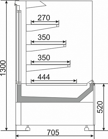 Витрина кондитерская Golfstream Селенга QDG 80 BC серая