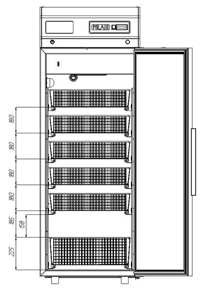 Фармацевтический холодильник Polair ШХФ-0,5 с 6 корзинами