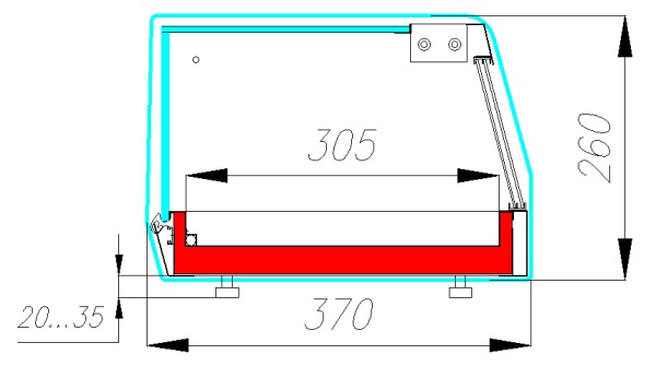 Барная холодильная витрина Полюс AC37 SM 1,5-1