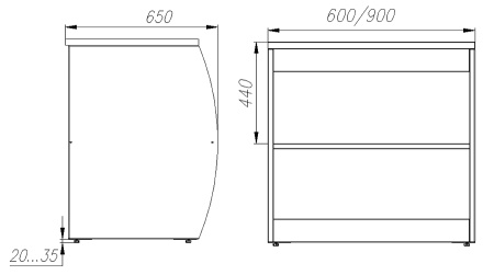 Прилавок неохлаждаемый Полюс KC70 N 0,6-7 (Прилавок П-0,6 Carboma Cube)