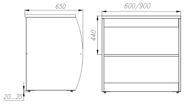 Прилавок неохлаждаемый Полюс KC70 N 0,6-7 (Прилавок П-0,6 Carboma Cube)