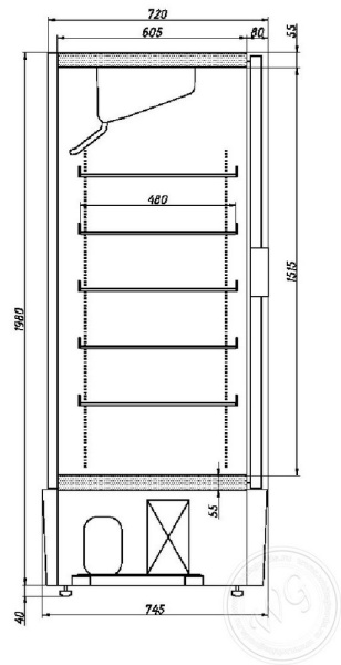 Холодильный шкаф Ариада R700 MSPW