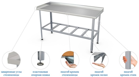 Стол обвалочный Atesy СР-С-3- 950.700-02 (СР-4/950/700)