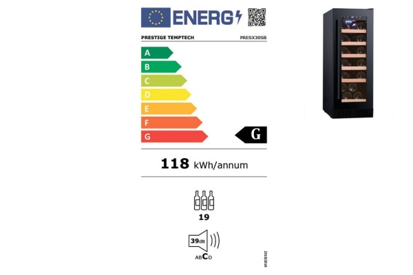 Монотемпературный винный шкаф Temptech PRESX30SB