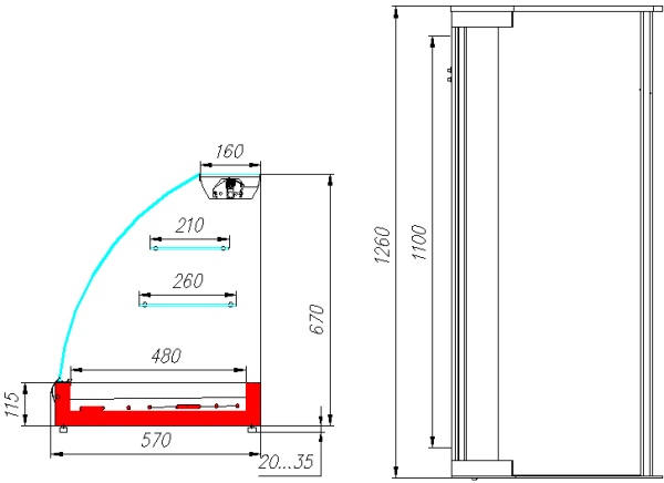 Тепловая витрина Полюс А57 SH 1,2-1 (ВТ-1,2 Арго XL)