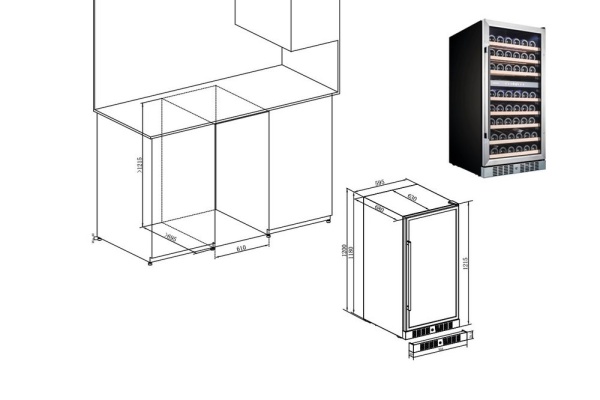 Двухзонный винный шкаф Temptech WP120DCS