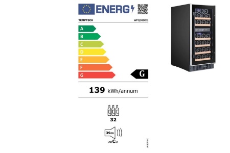 Двухзонный винный шкаф Temptech WPQ38DCB