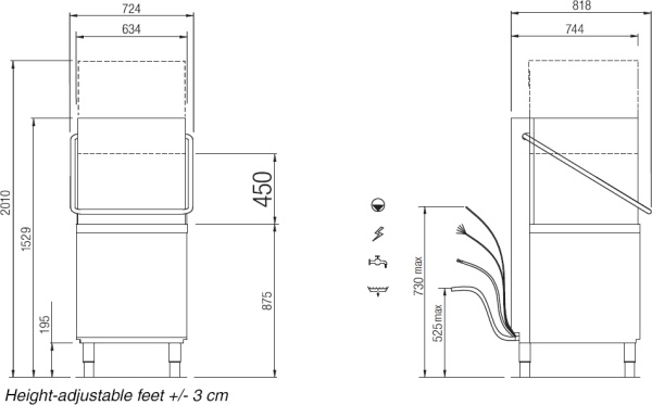 Купольная посудомоечная машина Elettrobar Fast 80
