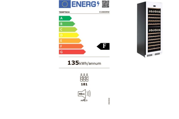 Двухзонный винный шкаф Temptech E1000DX