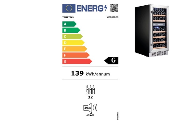 Двухзонный винный шкаф Temptech WPQ38DCS
