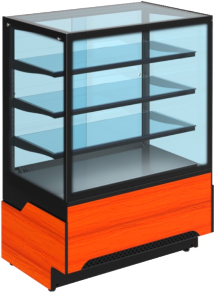 Витрина кондитерская Cryspi ВПВ (Adagio Cube К 900 Д) (дуб сонома кромк чёрн, внеш 9005мат _внутр9005мат)