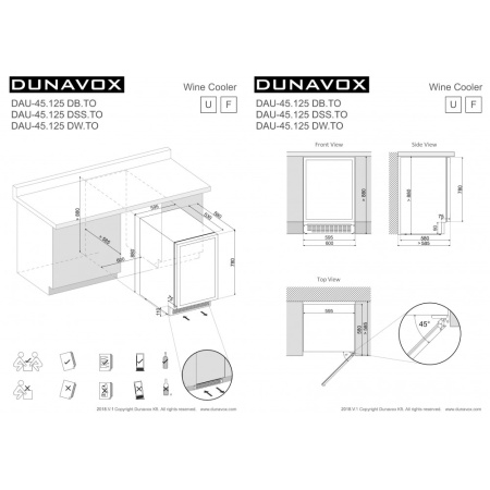 Двухзонный винный шкаф Dunavox  DAU-45.125DB.TO