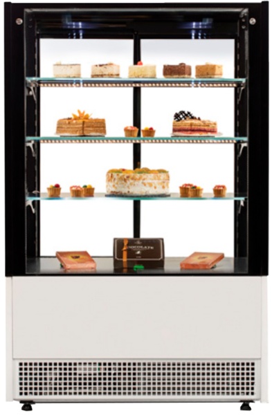 Витрина кондитерская Cryspi ВПВ 0,31-1,44 (Elegia Quad К 1000 Д) (Структ муар9010верх мат9005)