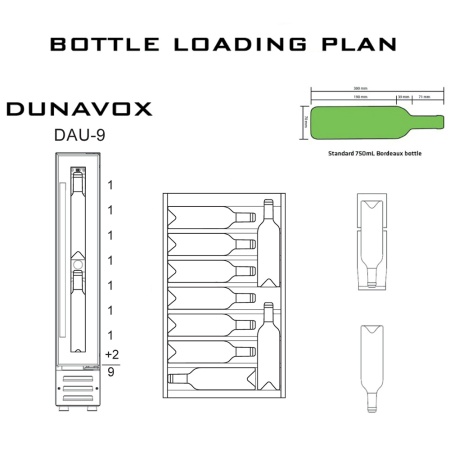 Монотемпературный винный шкаф Dunavox  DAU-9.22W