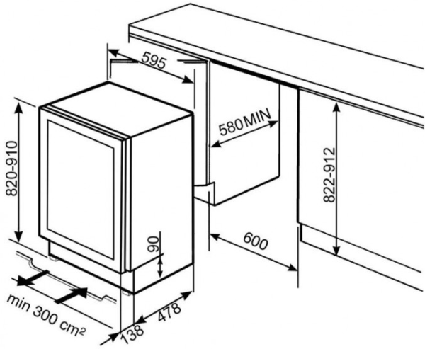 Двухзонный винный шкаф Smeg CVI338LX3