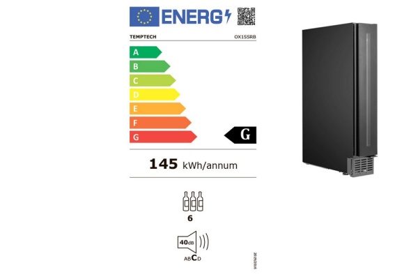 Монотемпературный винный шкаф Temptech OX15SRB