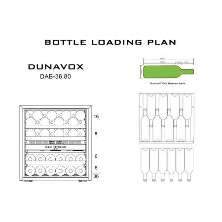 Двухзонный винный шкаф Dunavox  DAB-36.80DSS