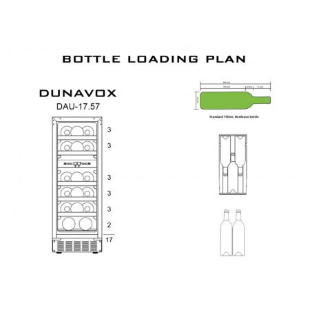 Двухзонный винный шкаф Dunavox  DAU-17.57DSS