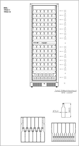 Двухзонный винный шкаф Tefcold TFW400-2S