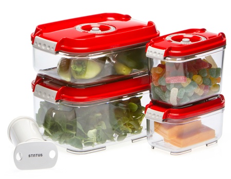 Набор вакуумных контейнеров Status VAC-REC-Smaller Red