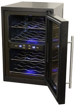 Двухзонный винный шкаф Climadiff Duovino/1wood