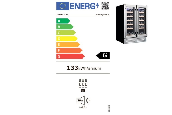 Двухзонный винный шкаф Temptech WP2DQ60DCS