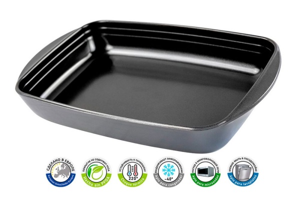 Форма для выпечки Vitrinor Прямоугольная серая 35*22*5