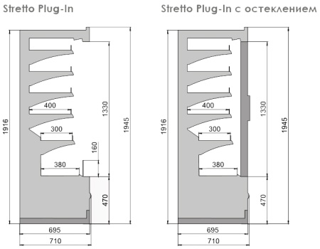 Холодильная горка Polair Stretto 2500 MG Plug-In
