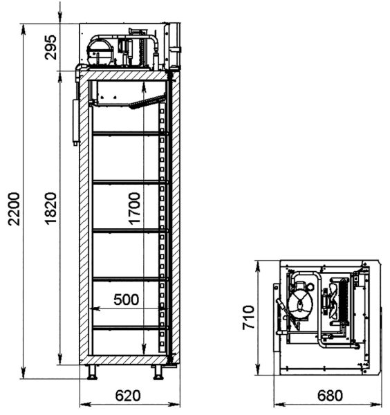 Шкаф холодильный Atesy R 0.5 – S (глухая дверь)
