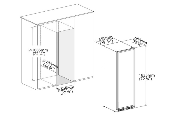 Двухзонный винный шкаф Temptech GRN280DS