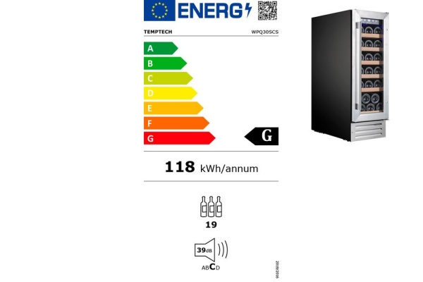 Монотемпературный винный шкаф Temptech WPQ30SCS