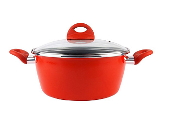 Кастрюля низкая с крышкой  Vitrinor Pomodoro 20