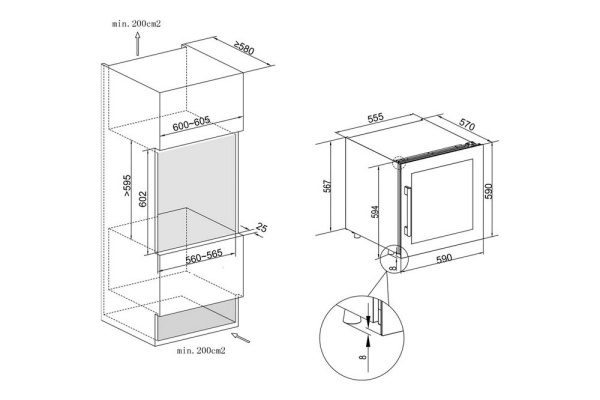 Монотемпературный винный шкаф Temptech OBI 60 SW
