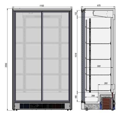 Холодильный шкаф Briskly 11 Slide (белый внутр. кабинет)