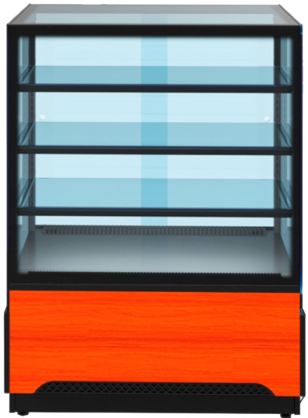 Витрина кондитерская Cryspi ВПВ (Adagio Cube К 900 Д) (дуб сонома кромк чёрн, внеш 9005мат _внутр9005мат)