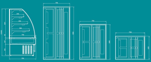 Витрина кондитерская Unis Georgia III 150 double glass Gold