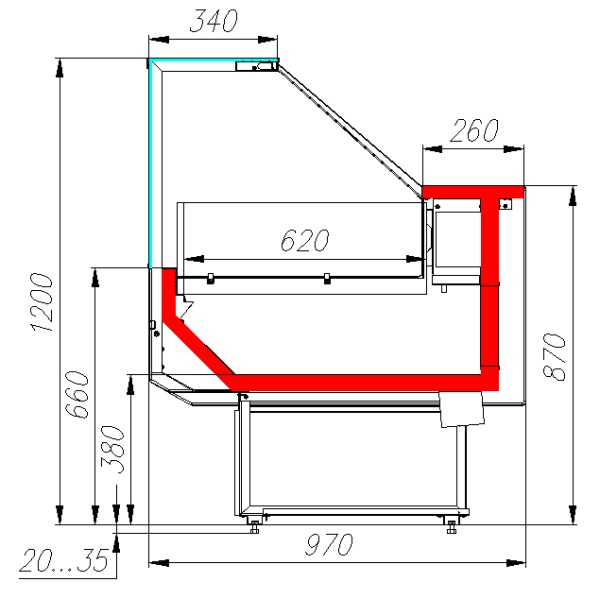 Морозильная витрина Полюс GC95 SL 1,2-1 (ВХСн-1,2 Carboma GC95)
