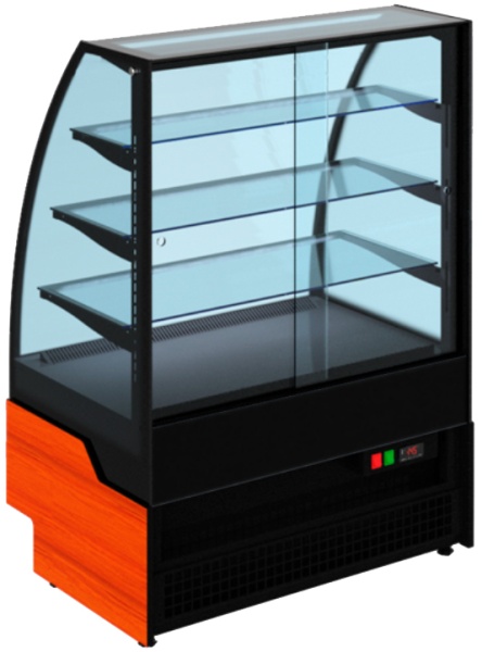 Витрина кондитерская Cryspi ВПВ (Adagio К 900 Д) (дуб сонома кромк чёрн, внеш 9005мат _внутр9005мат)