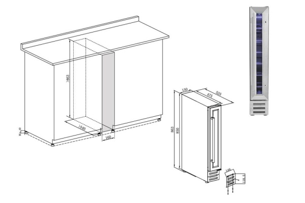 Монотемпературный винный шкаф Temptech WPQ15SCS