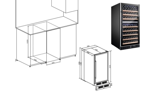 Двухзонный винный шкаф Temptech WP120DCB