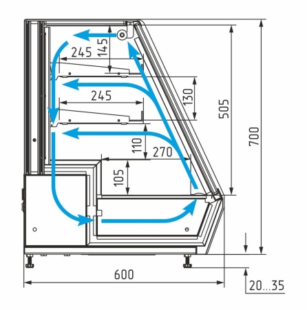 Витрина холодильная настольная Полюс A59 VV 0,7-1