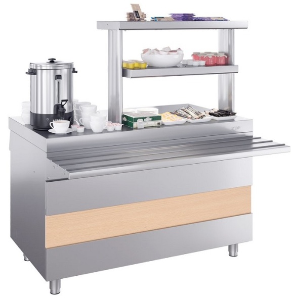 Прилавок для горячих напитков Atesy Ривьера ПГН-1500-02-О (с отверстием под полку)