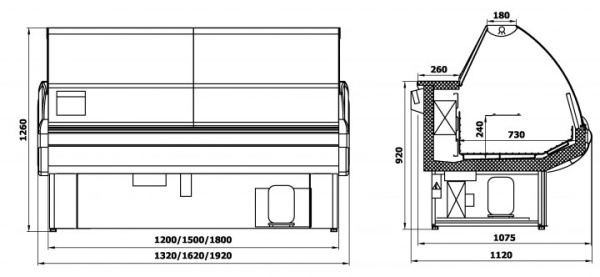 Морозильная витрина Enteco Вилия 180 ВН