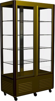 Шкаф кондитерский Полюс R800C Сarboma Люкс (D4 VM 800-1 (коричневый-золотой, 1/2, INOX)